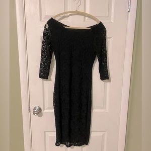 Black 3/4 lace stretchy dress